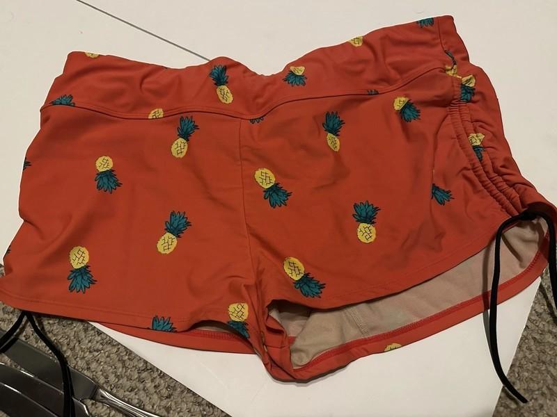 Cacique Women’s Swim Shorts Plus Size 20 Red with Pineapple Print