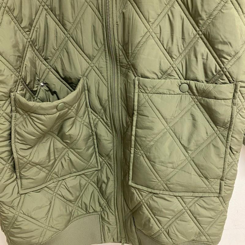 Calia Women's Long Quilted Bomber Long Sleeve Dark Olive WAX36038 Winter Warm