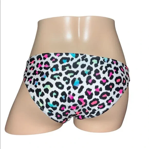 California Waves Junior Multicolor Animal-Print Hipster Bikini Bottom Swim Small