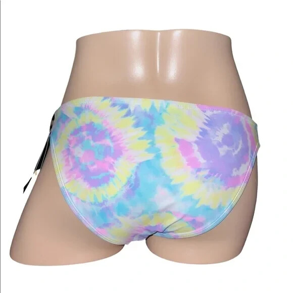 California Waves Juniors Multicolor Tie Dye Strappy Hipster Bikini Swim Bottom M