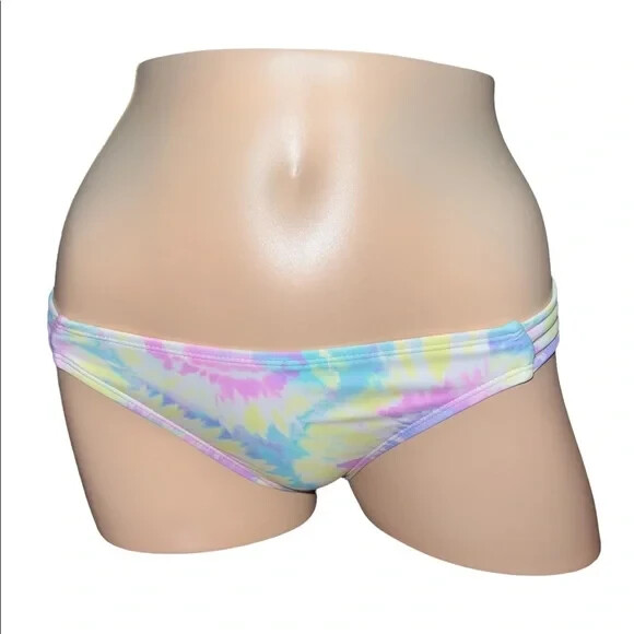 California Waves Juniors Multicolor Tie Dye Strappy Hipster Bikini Swim Bottom M