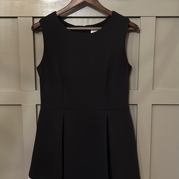 Calvin Klein Fit Flare Dress Black White Stripes Office Career Cocktail Size 10