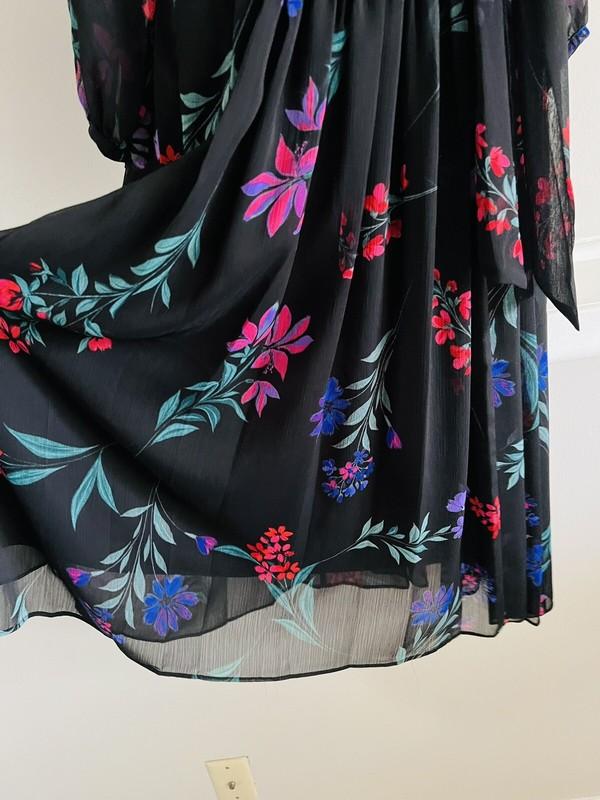 Calvin Klein Floral Chiffon Faux Wrap Midi Dress Sz 4 6 NWT$139 CD2H4V2F