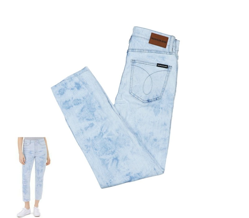 Calvin Klein Hi Rise Straight Leg 27" Inseam Women's Denim Jeans NWT Faded Tide