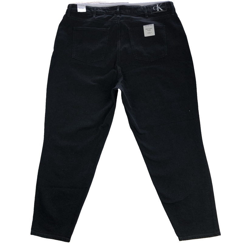 Calvin Klein Jeans Womens Plus Size W40 Black High Rise Mom Tapered Ankle Length