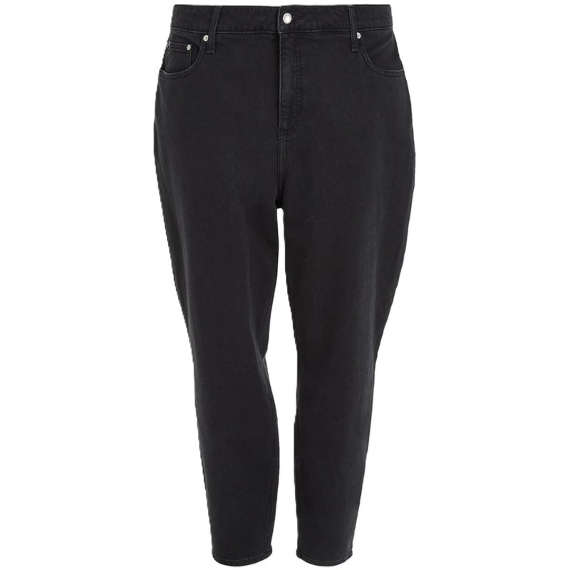 Calvin Klein Jeans Womens Plus Size W40 Black High Rise Mom Tapered Ankle Length
