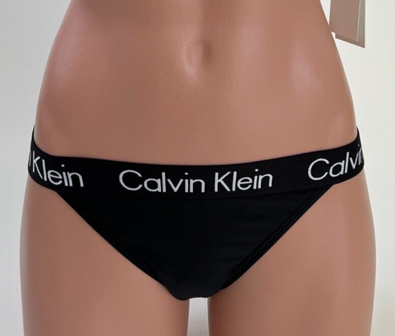 Calvin Klein Swimwear Women UPF50+ Bikini Bottom w/ Logo Black XL NWT