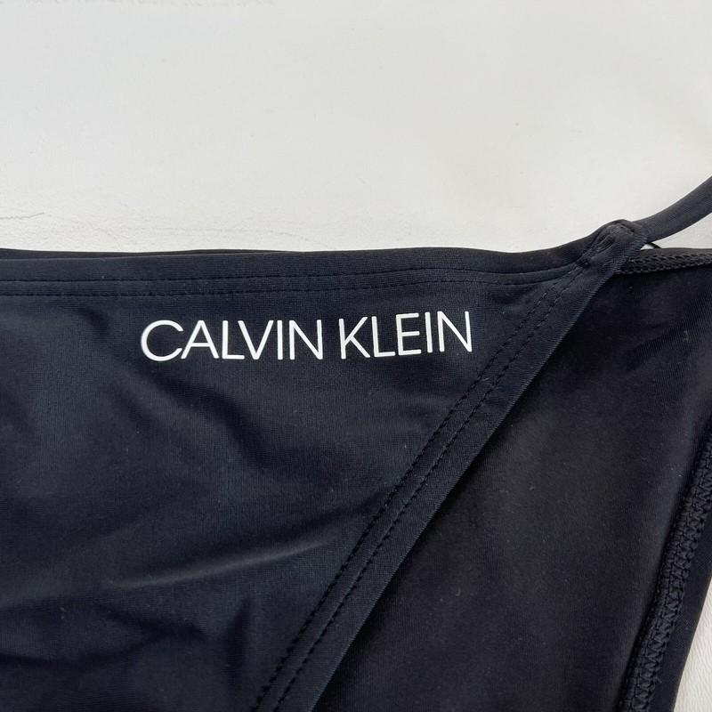 Calvin Klein Swimwear Women UPF50+ Strappy Sided Bikini Bottom Black XL NWT