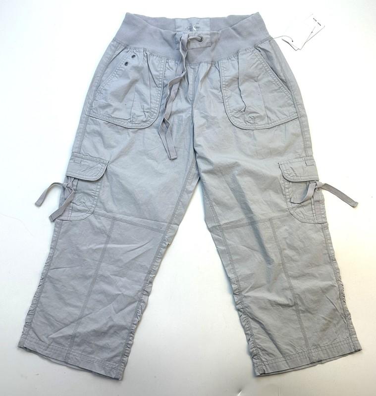 Calvin Klein Women's Cargo Capri Sizes S M L Light Grey Color New