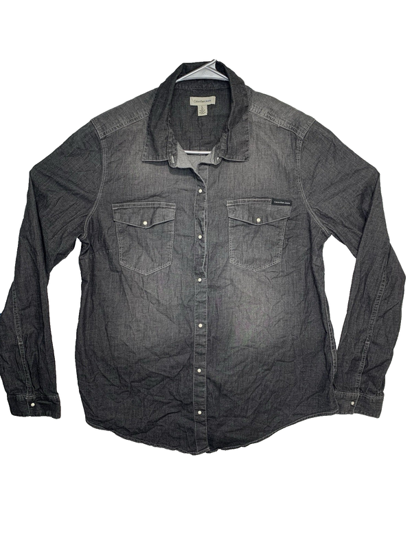 Calvin Klein Women’s Jeans Shirt Size Large Color Grey