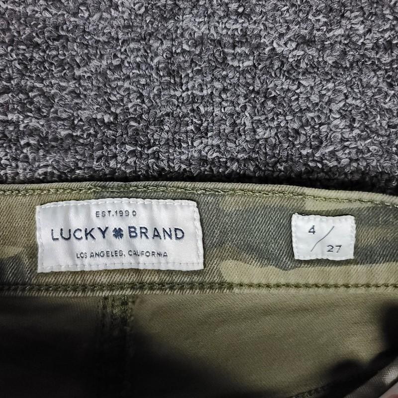 Camo Jeans Womens 4/27 Lucky Brand Ava Skinny Stretch 27x26 Ankle Casual Denim