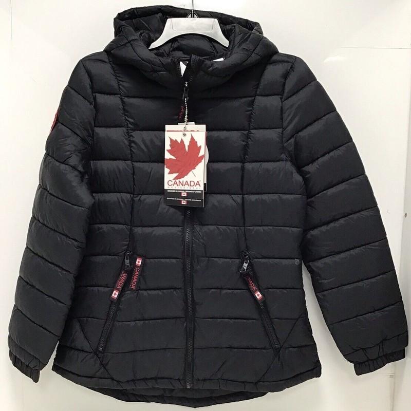 Canada Weather Gear Coat Hooded Packable Puffer Womens S Glacier Shield Black