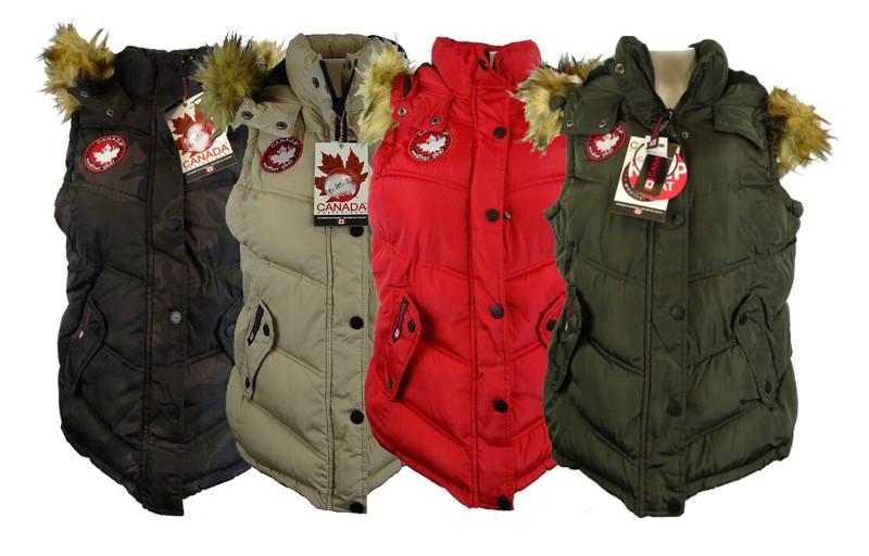 Canada Weather Gear Women's Hooded Puffer Vest - Available in Multiple Colors