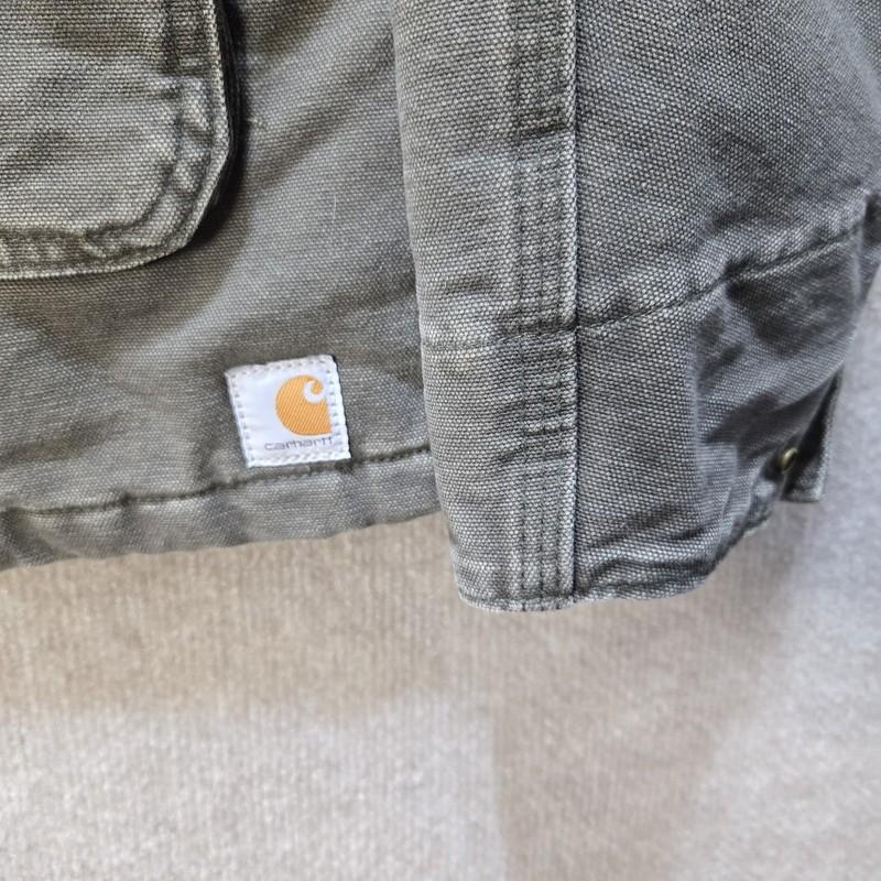 Carhartt 102247-383 Green Canvas Jacket Women’s Size Small Quilted Lined Sherpa