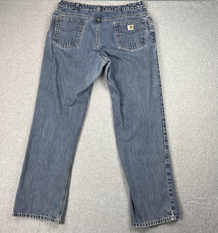 Carhartt Jeans Womens 16x32 Blue Denim Relaxed Fit Workwear Straight Leg Pants