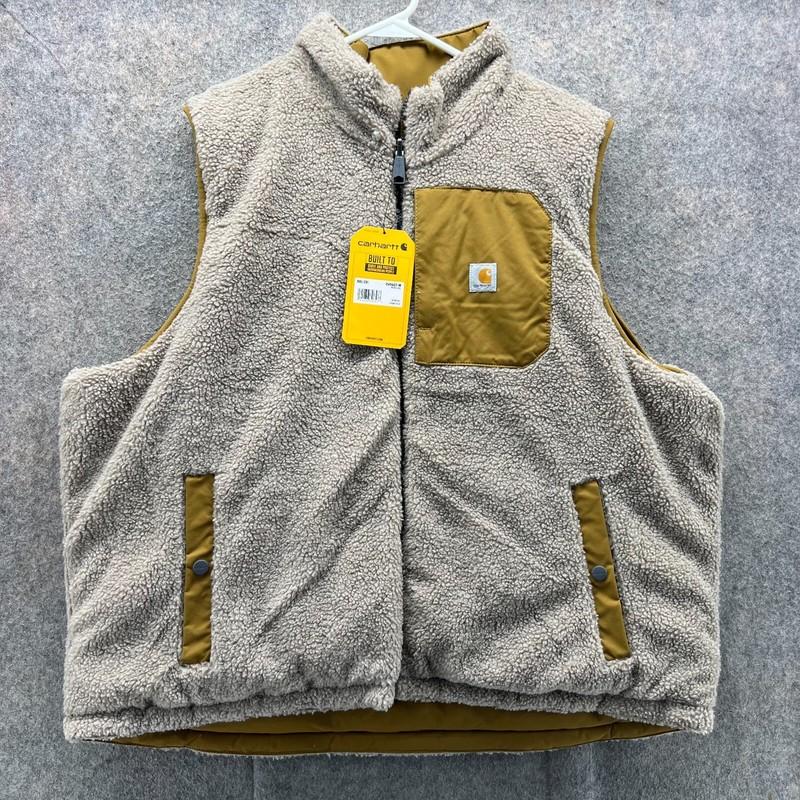 Carhartt Montana Vest Womens 2XL Reversible Puffer Beige Duck Insulated Sherpa