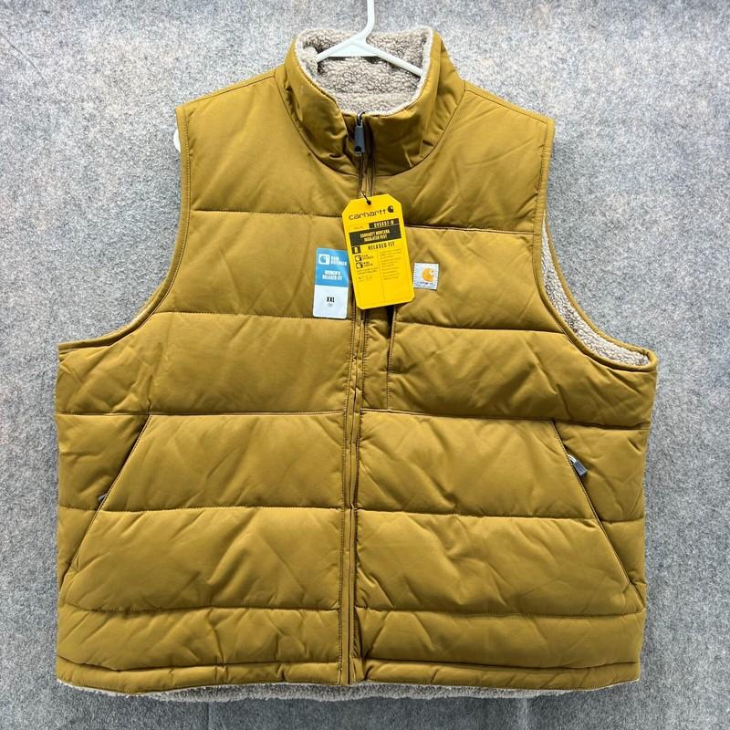 Carhartt Montana Vest Womens 2XL Reversible Puffer Beige Duck Insulated Sherpa