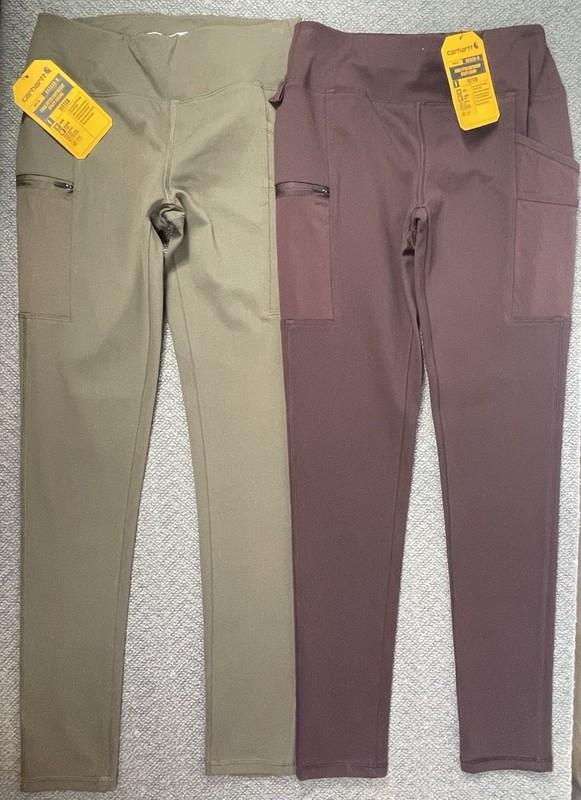 Carhartt Women’s Lot Of 2 Green & Burgundy Force Fitted Leggings XS S Or XL NWT