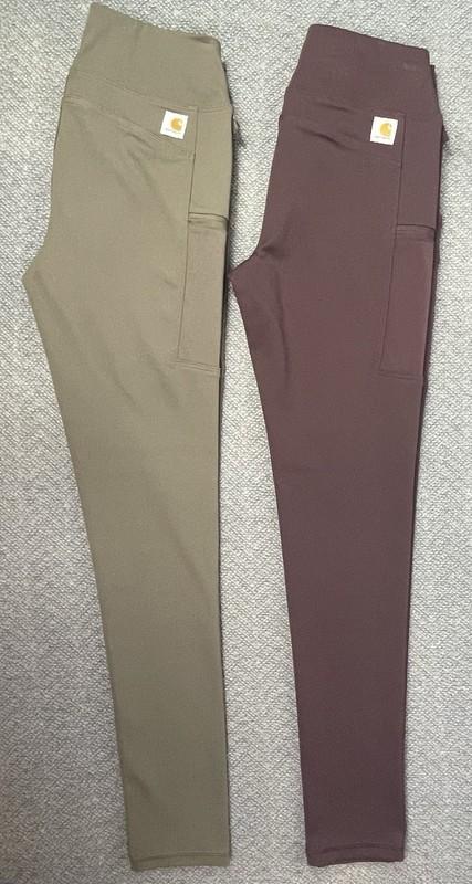 Carhartt Women’s Lot Of 2 Green & Burgundy Force Fitted Leggings XS S Or XL NWT