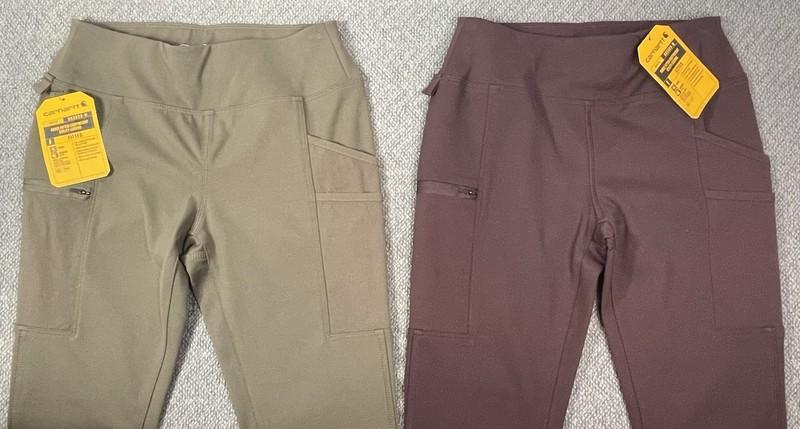 Carhartt Women’s Lot Of 2 Green & Burgundy Force Fitted Leggings XS S Or XL NWT