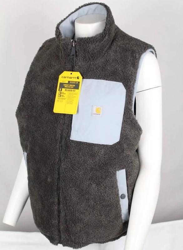 Carhartt Women's Montana Puffer Vest Insulated Reversible Sherpa Light Blue