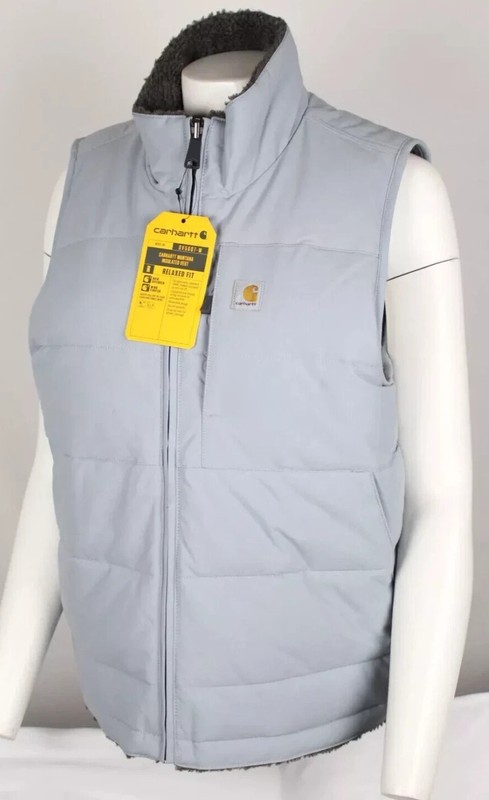 Carhartt Women's Montana Puffer Vest Insulated Reversible Sherpa Light Blue