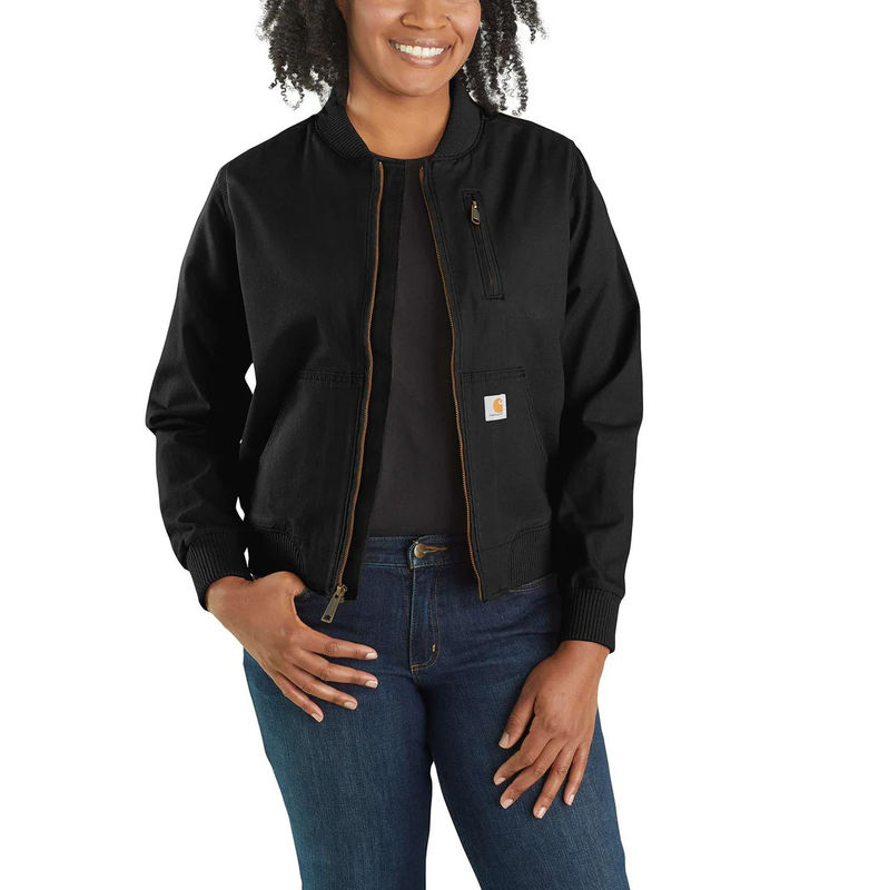 Carhartt Women's Rugged Flex Relaxed Fit Canvas Jacket Black Medium