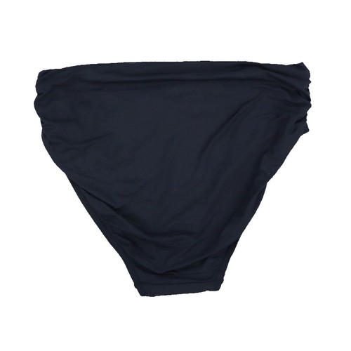 Carmen Marc Valvo Womens Ruched High Waist Bikini Bottom Swimsuit Black S New