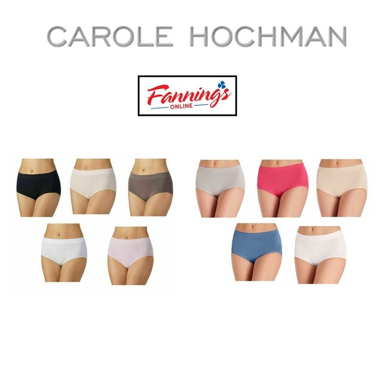 CAROLE HOCHMAN Women's Seamless Brief 5 Pack of Underwear C41