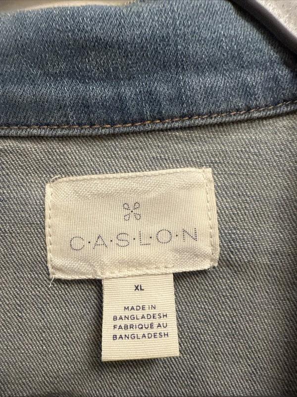 Caslon Women’s Size X Large Light Wash Blue Classic Denim Jacket EUC