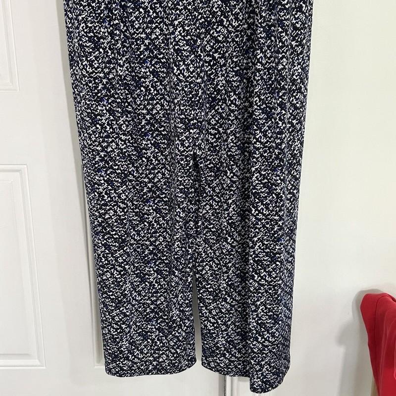 Catherines Curvy Collection Jumpsuit Size 4x Wide Leg Black White Print *
