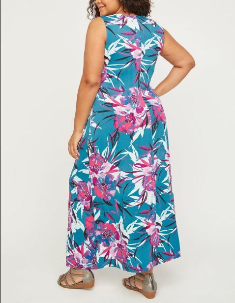 Catherines Plus Twist-Knot Floral Maxi Dress 6X 38/40