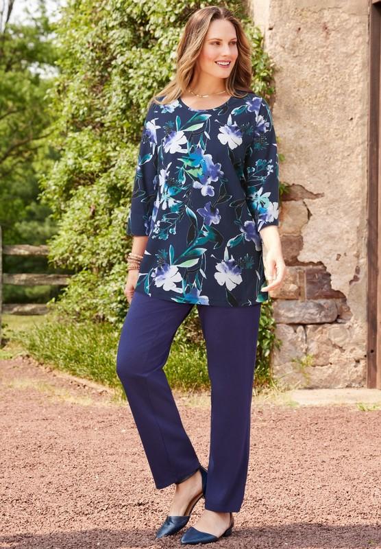 Catherines Women's Plus Size Petite Suprema Feather Together Tee