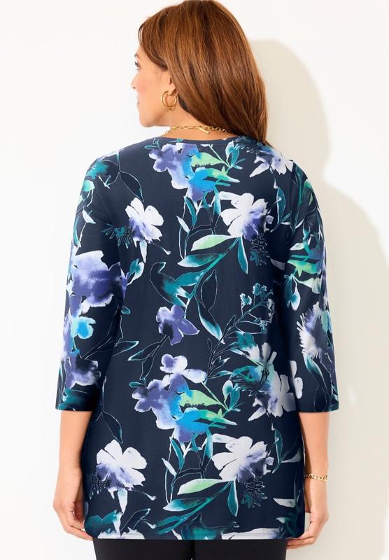 Catherines Women's Plus Size Petite Suprema Feather Together Tee