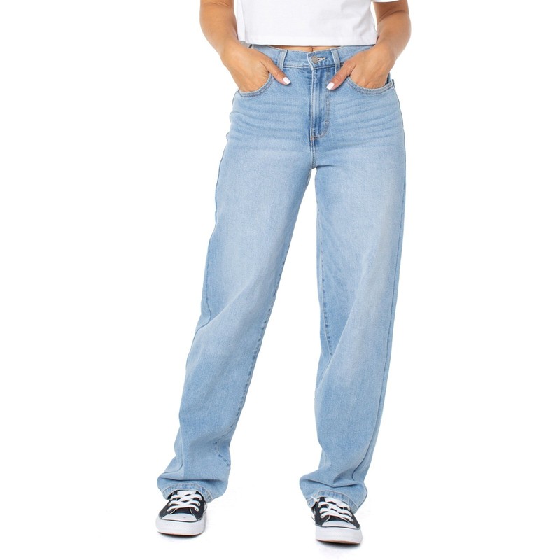 Celebrity Pink Junior Womens High Rise Relaxed Straight Light Wash Jeans NEW