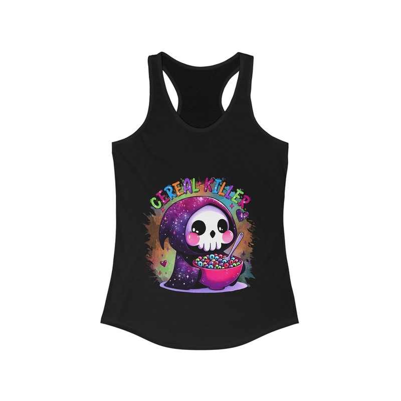 Cereal Killer Grim Reaper Funny Women's Ideal Racerback Tank