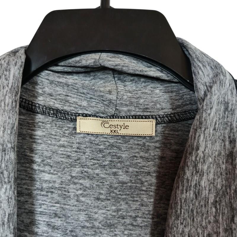 CeStyle Waterfall Collar Open Front Vest Black Gray Plaid Women's XXL
