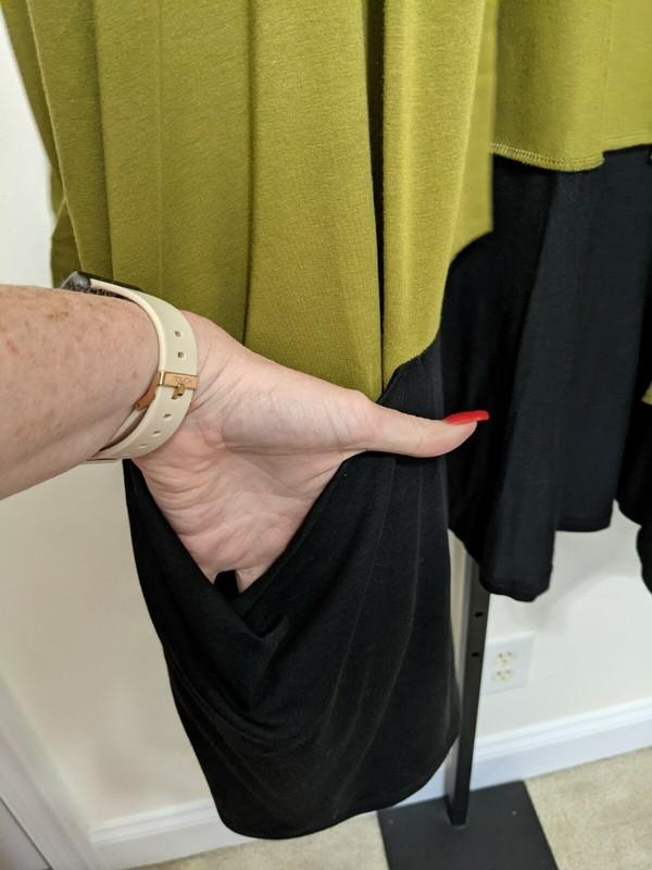 Chalet Women's Plus Olive Green Black Open Bamboo Knit Duster Jacket Size 1X