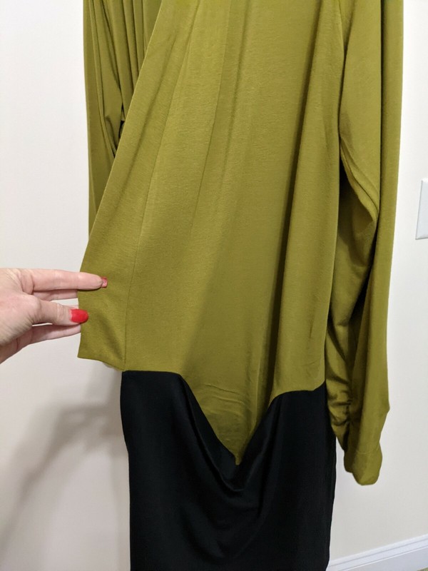 Chalet Women's Plus Olive Green Black Open Bamboo Knit Duster Jacket Size 1X