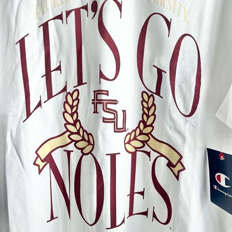 Champion Women’s Slight Cropped FSU White T-Shirt Size XXL