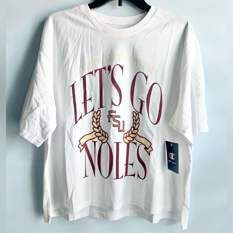 Champion Women’s Slight Cropped FSU White T-Shirt Size XXL