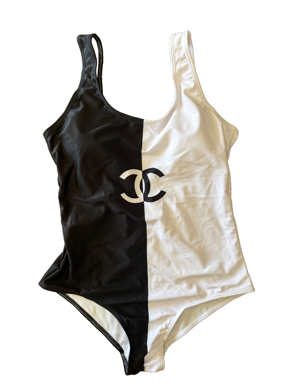 CHANEL SWIM ONE-PIECE BATHING SUIT WOMENS SIZE L