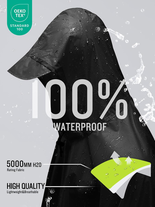 Chaqueta Impermeable Con Capucha Y Poncho De Lluvia