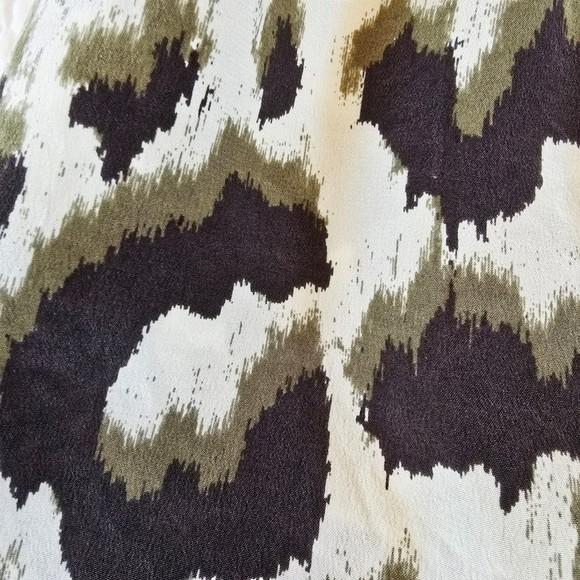 Charlie Jade Women's Romper Size Medium Animal Print White Brown Green 100% Silk
