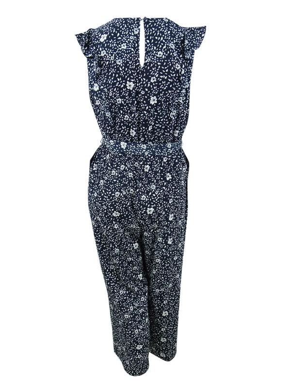 Charter Club Women's Printed Belted Jumpsuit