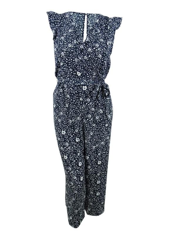 Charter Club Women's Printed Belted Jumpsuit