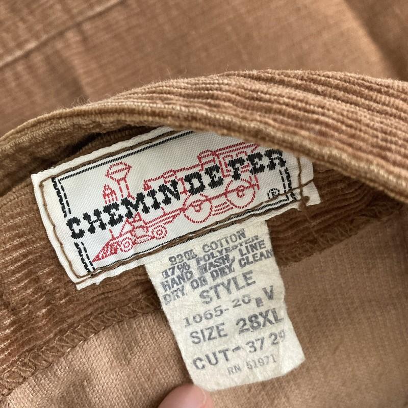Chemin De Fer Corduroy Pants Size 28XL Women's Pants Brown Cord Vintage Pants