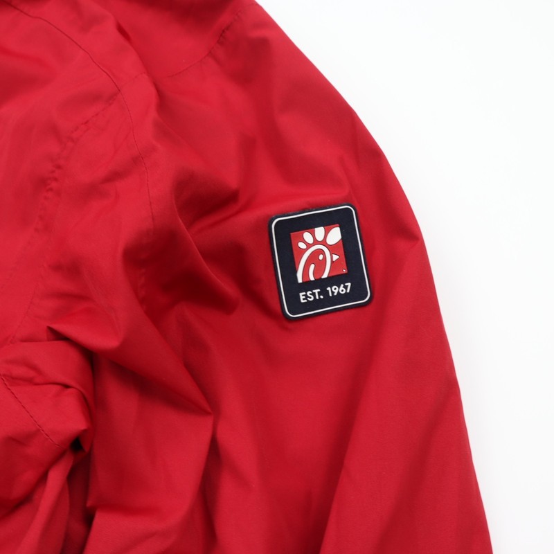 Chic Fil A Rain Jacket Medium Waterproof Breathable Team Style Red Hooded