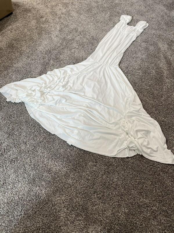 Chicaboo Maternity Photo Shoot Long Mermaid Dress Stretchy OS Size 4-12 White D7
