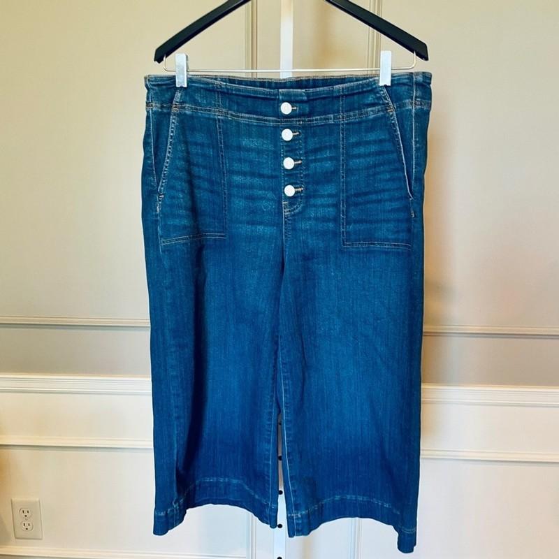 Chico's Pull On Wide Leg Capri 14 NWOT 2.5 cropped elastic waist high rise